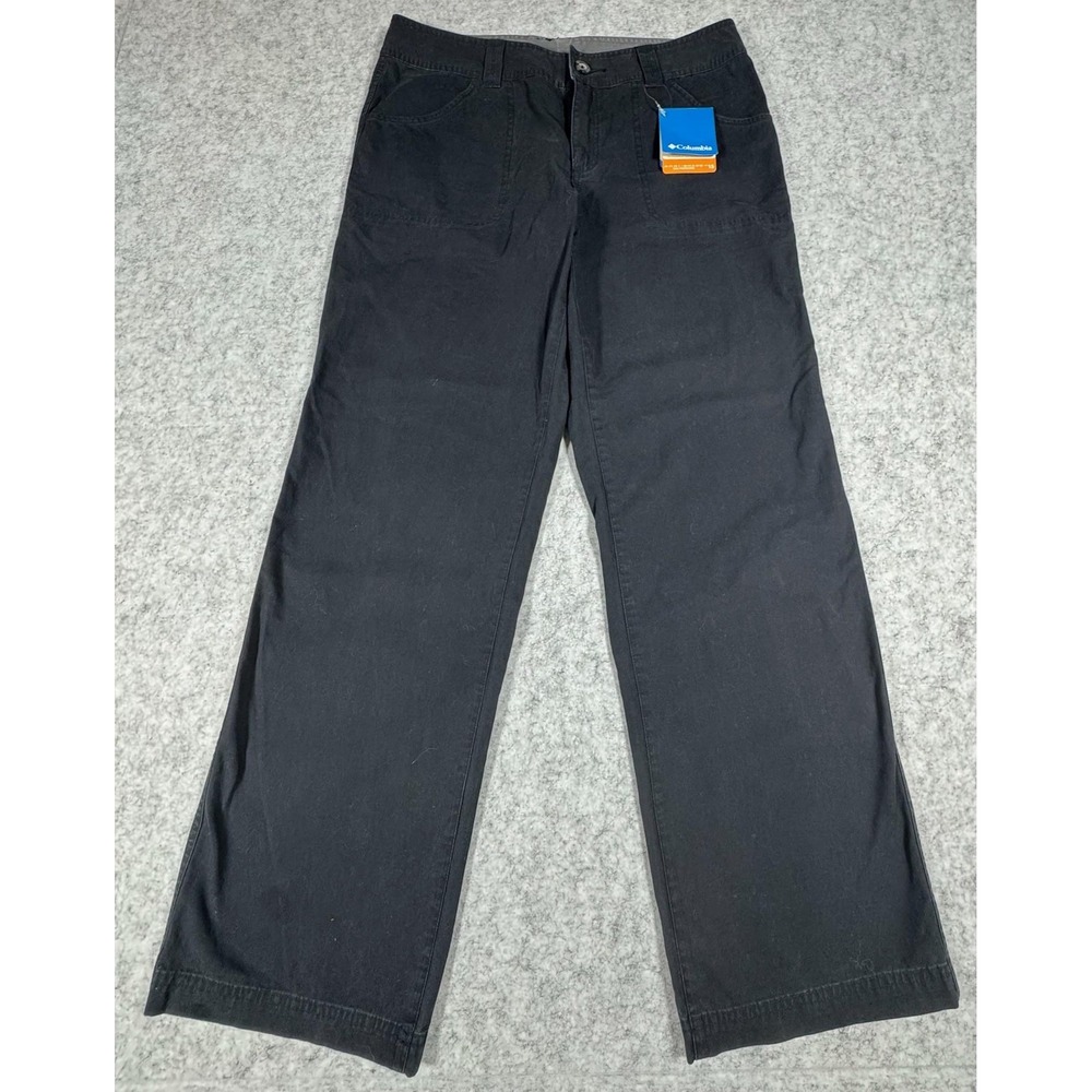 Columbia Womens 10 Black Willowdale Chino Omni-Shade UPF 15 Twill Pants AL8598